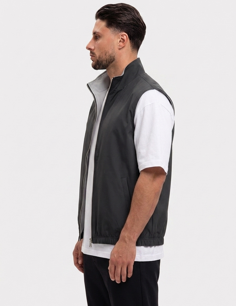 Core Bodywarmer Grey - antraciet kant, zijkant