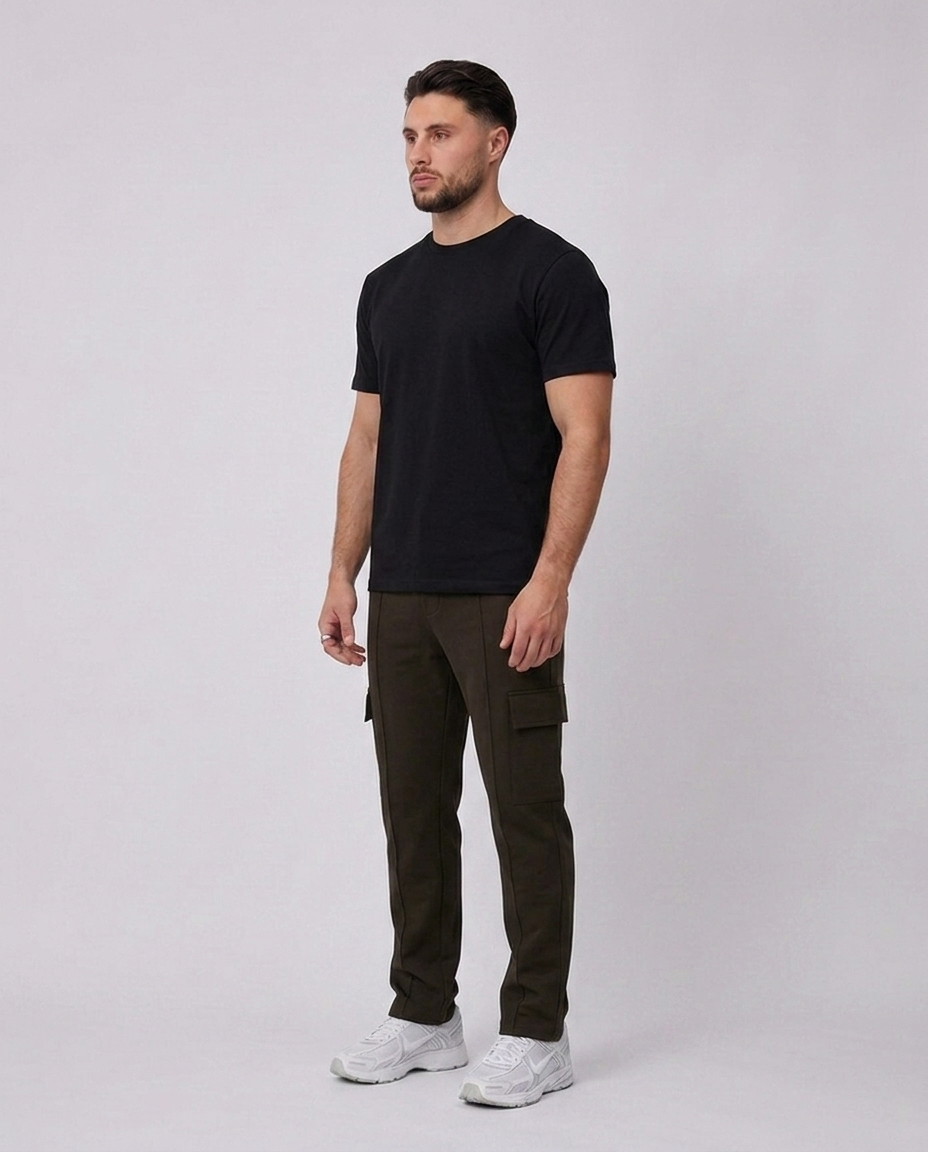 Essential Pants Dark Brown zijkant