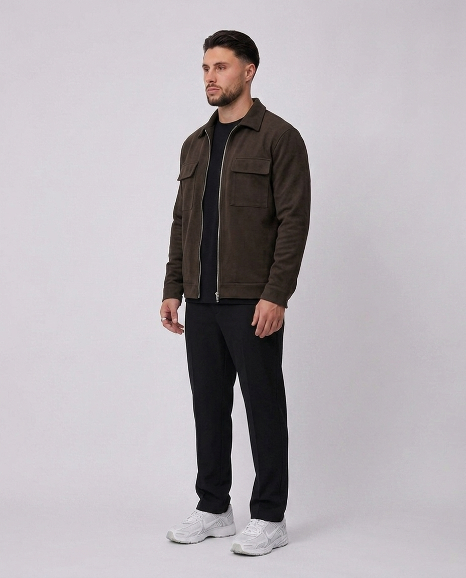 Essential Vest Dark Brown zijkant