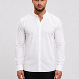 Mandarin Shirt White - voorkant studio