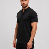 Mandarin Shirt Black - zijkant studio