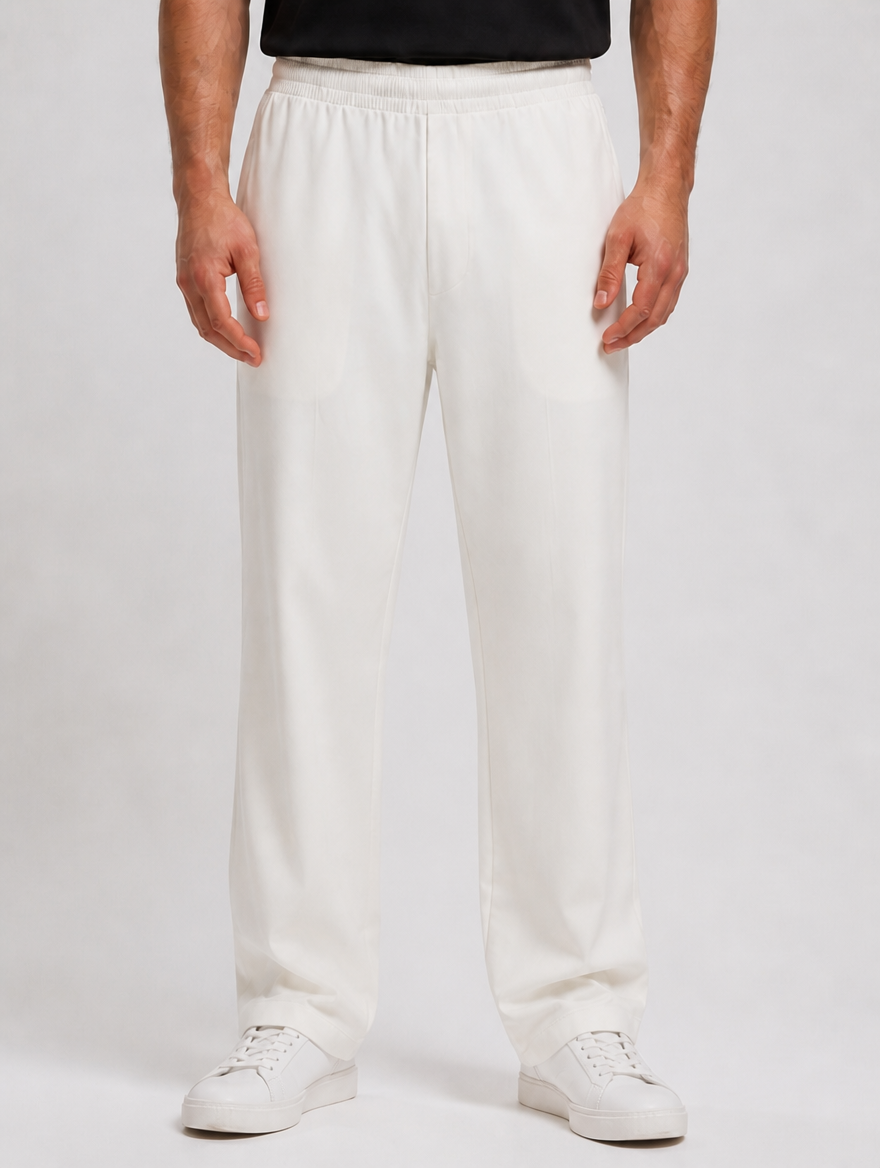 Ease Pants Wit - voorkant detail