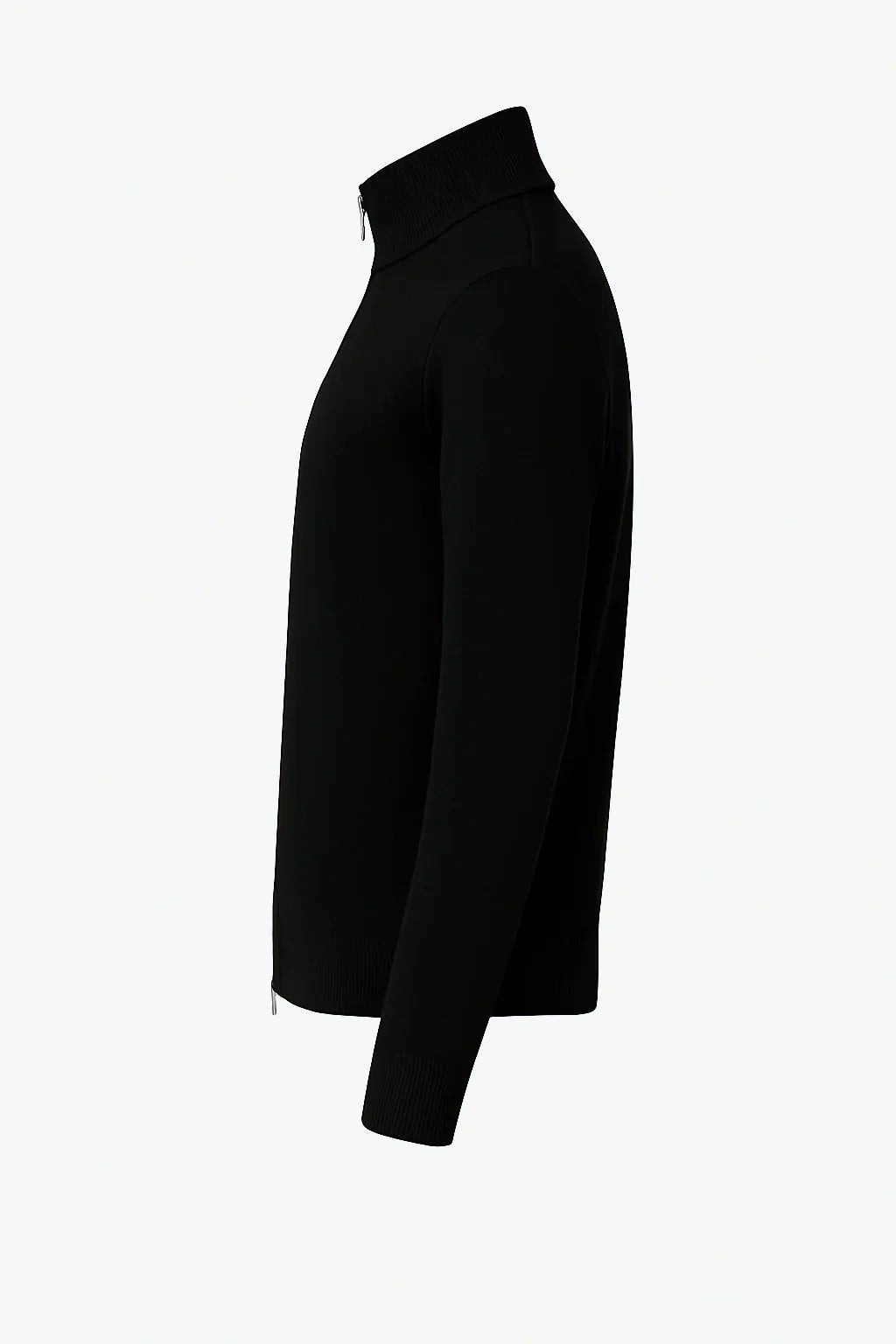 KNITTED ZIPPER VEST BLACK