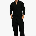KNITTED ZIPPER VEST BLACK