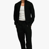 KNITTED ZIPPER VEST BLACK