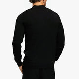 KNITTED ZIPPER VEST BLACK