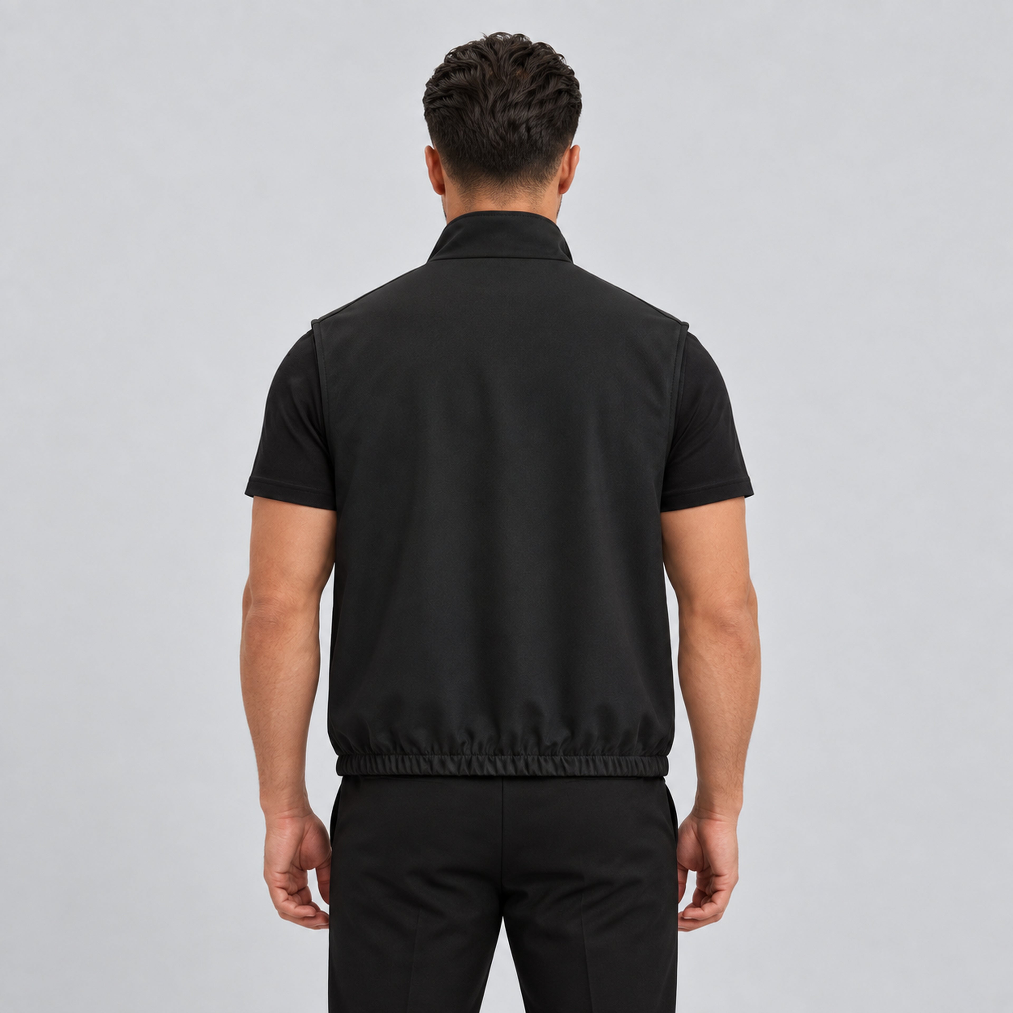 MONZA bodywarmer zwart – achterkant op model