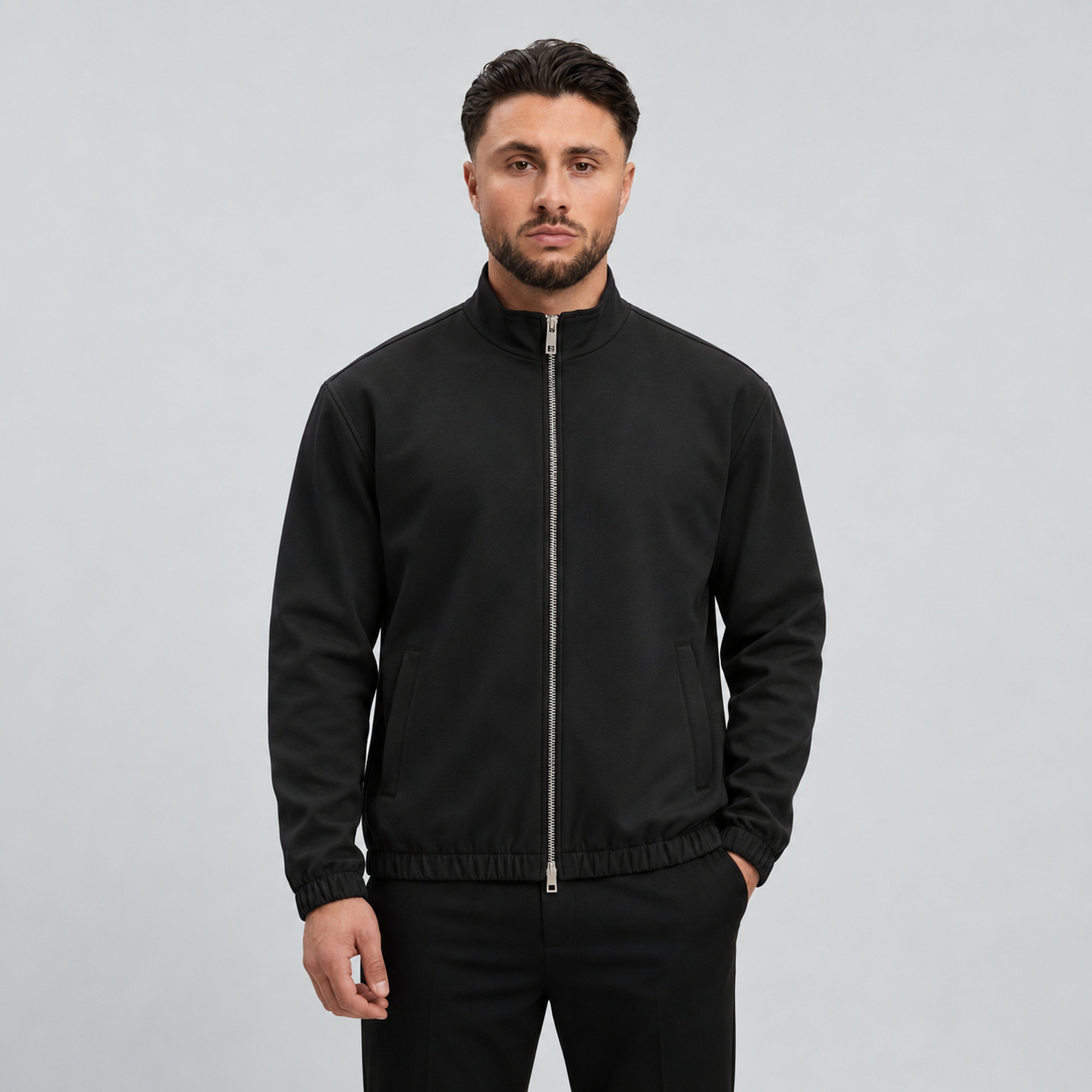 MONZA jacket zwart – voorkant op model