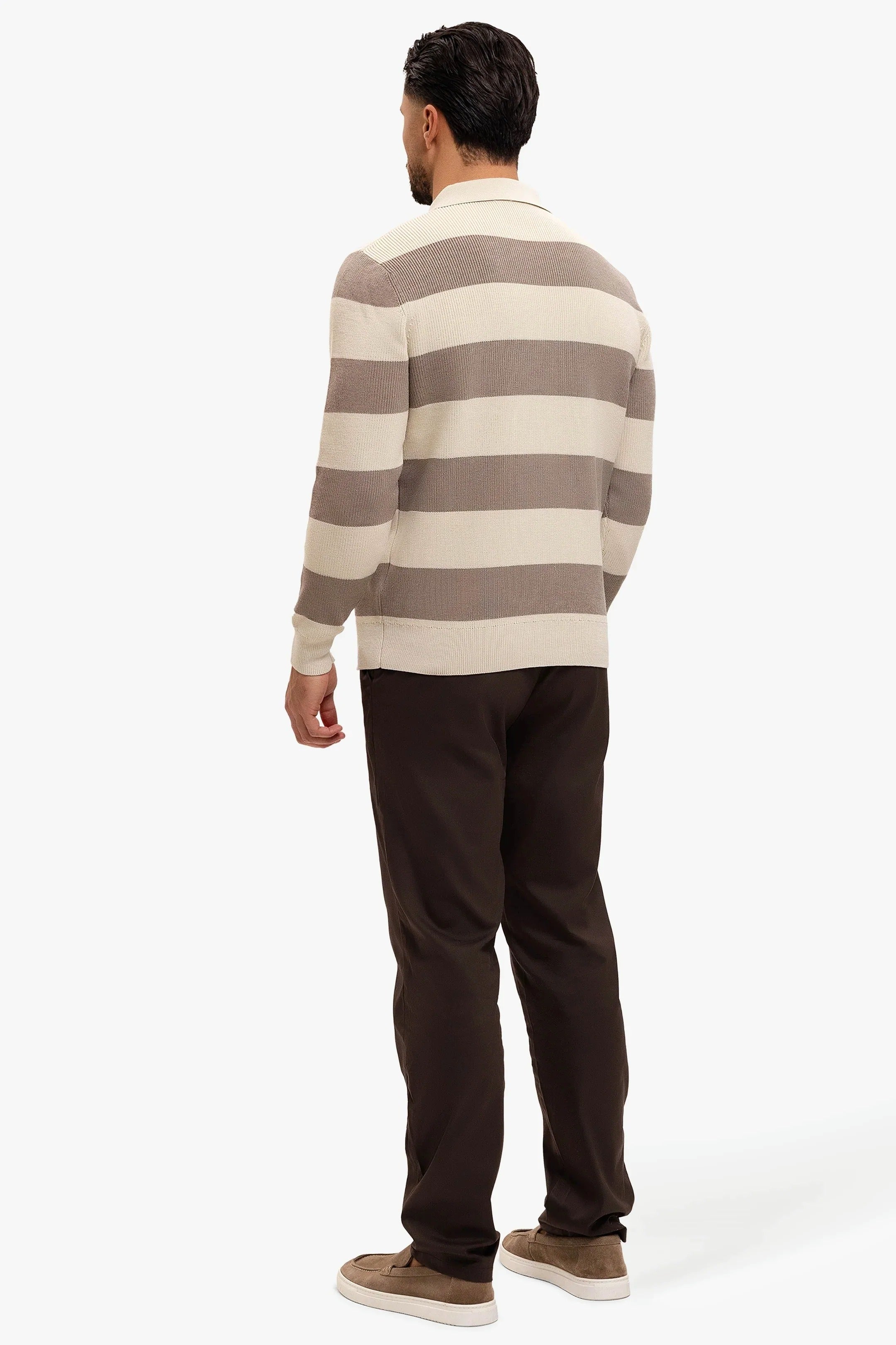 Cortez Knitted Polo Brown Creme