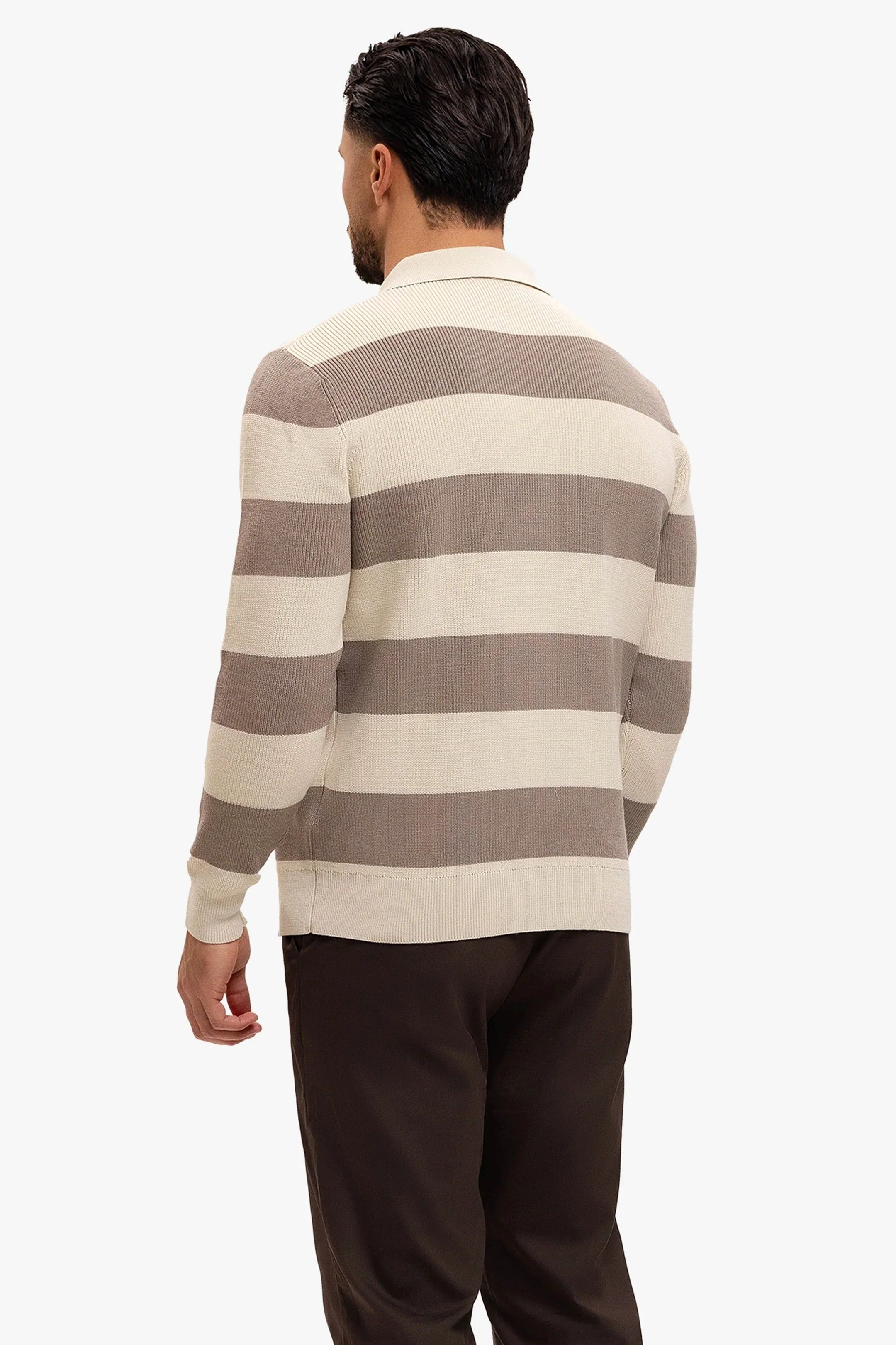 Cortez Knitted Polo Brown Creme