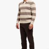 Cortez Knitted Polo Brown Creme