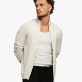 KNITTED ZIPPER VEST SOFT SAND