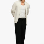 KNITTED ZIPPER VEST SOFT SAND