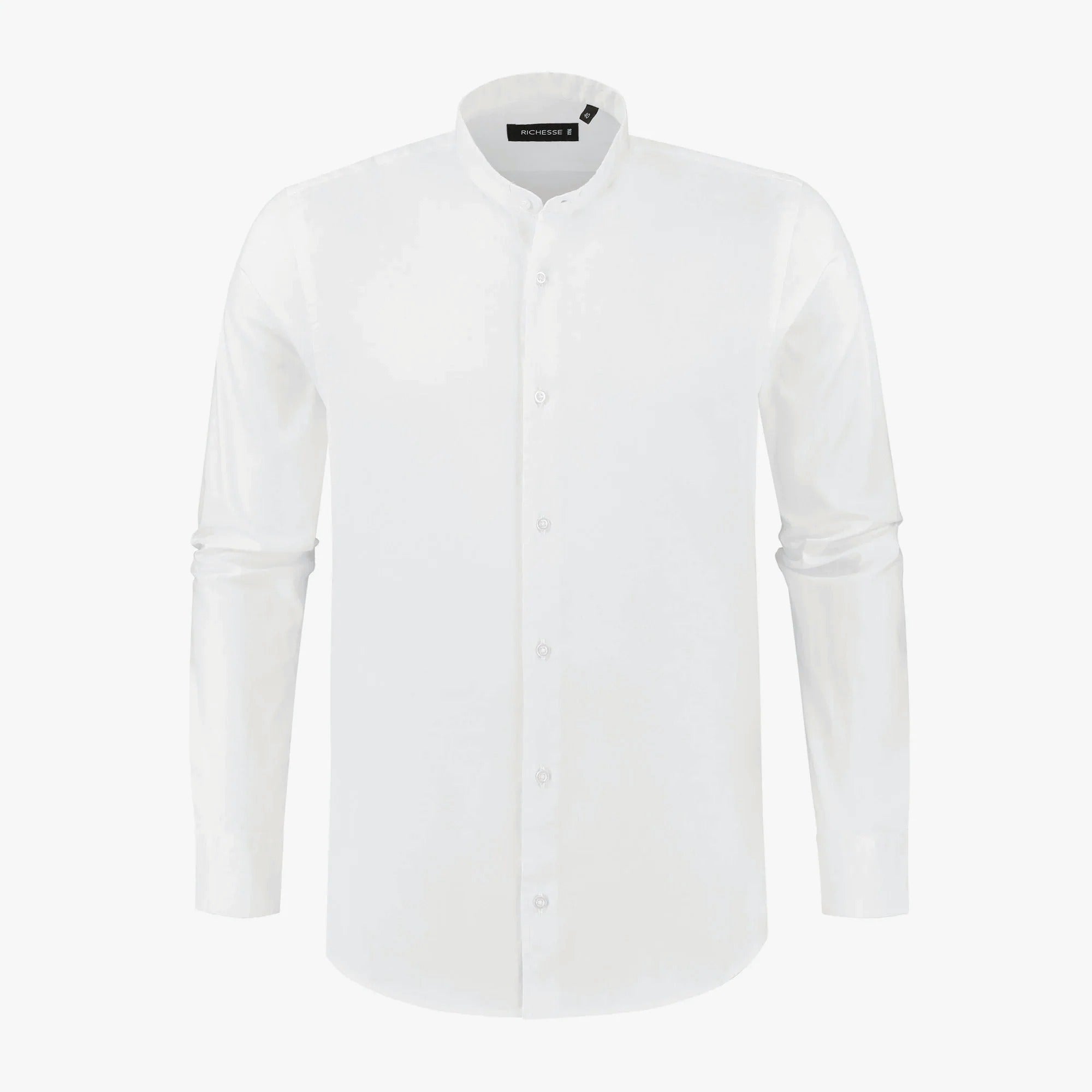 richesse mandarin shirt white