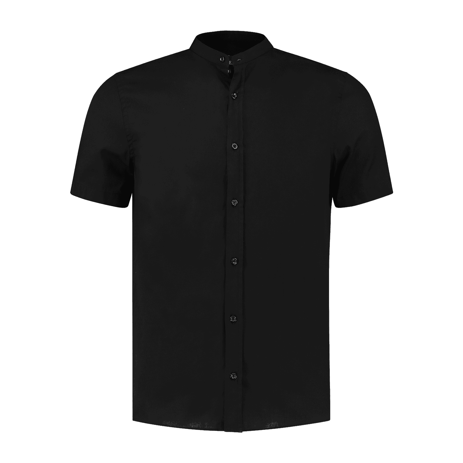 Mao Shirt Schwarz Short