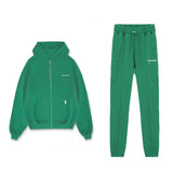 Survêtement à capuche zippé vert