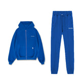 Survêtement à capuche zippé bleu